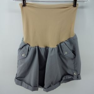 Motherhood Maternity Nude Tan Gray Shorts Summer Spring L
